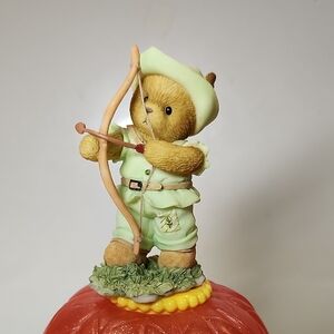 Enesco  Cherished Teddies Archer Bear Figurine - Green and Tan 2007